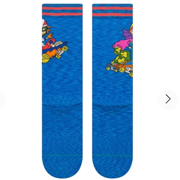 NWT Reggie & Otto Rocket Power Stance Blue Crew Socks - Picture 4 of 8